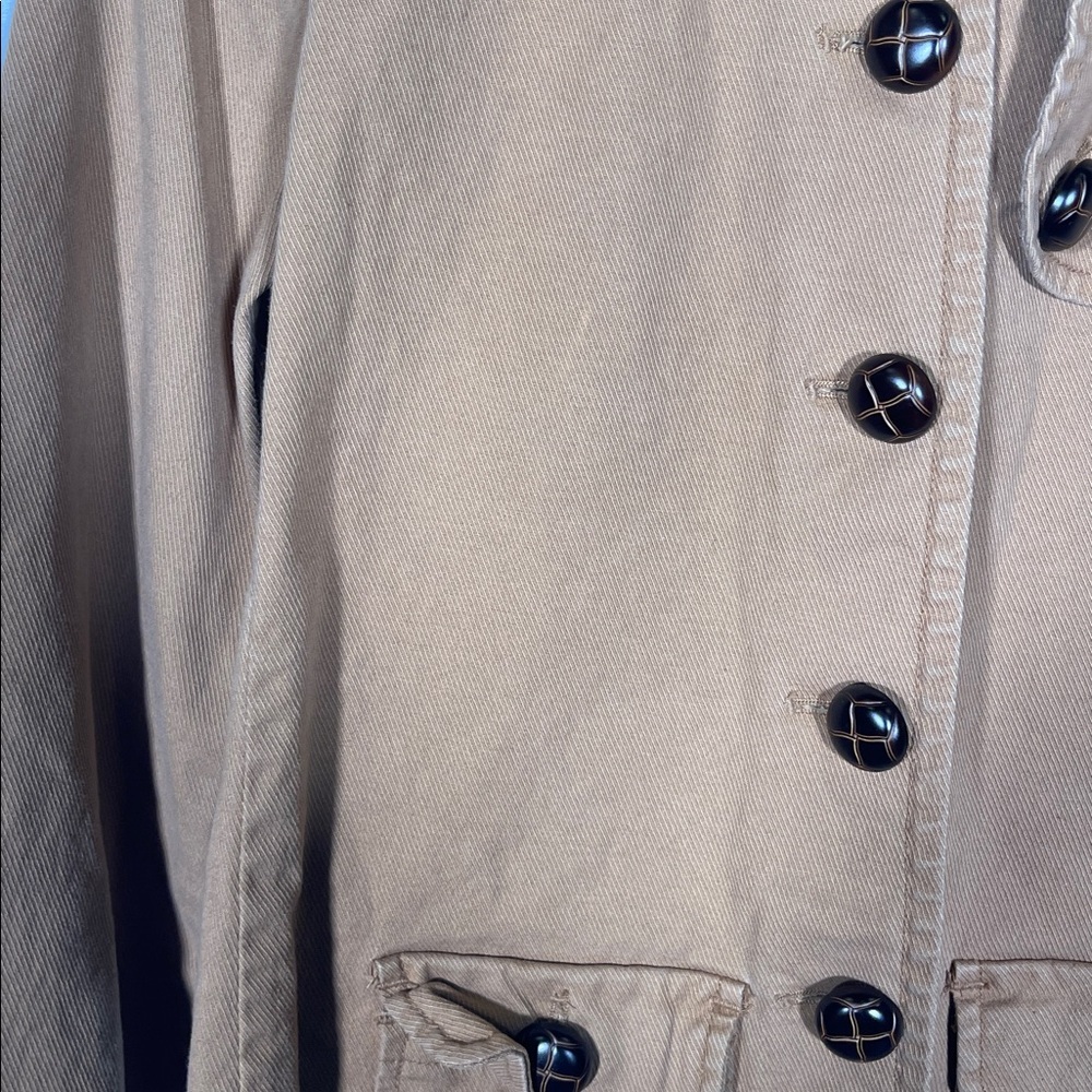 GAP WOMENS TAN BUTTON COTTON UTILITY JACKET XS - Picture 3 of 5